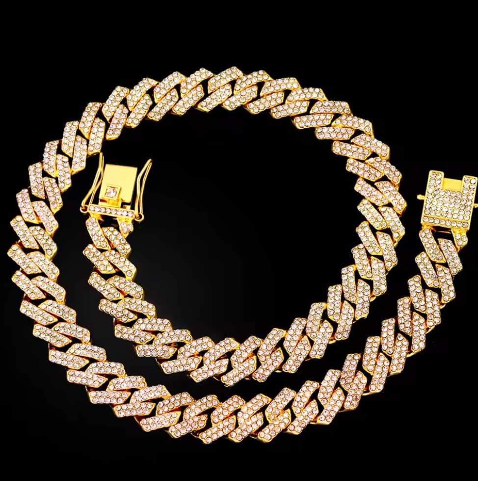 Men's Executive Double-Row Cuban Link Chain — 20 Inch, 18K Gold & Rhodium Silver Plated, Stainless Steel, Tarnish-Resistant Hip Hop Necklace | 2 Colors