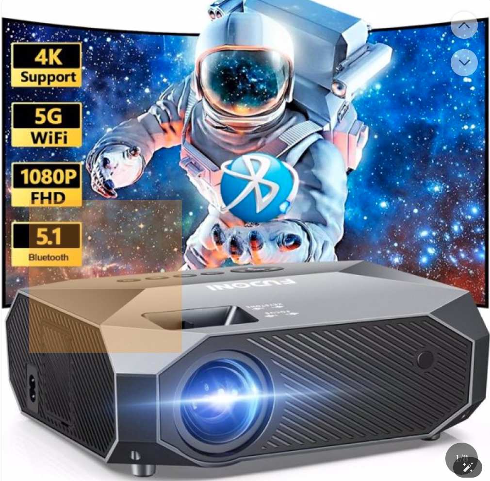 5G WiFi Portable Projector - Native 1080P / 4K Supported Home Theater Projector
