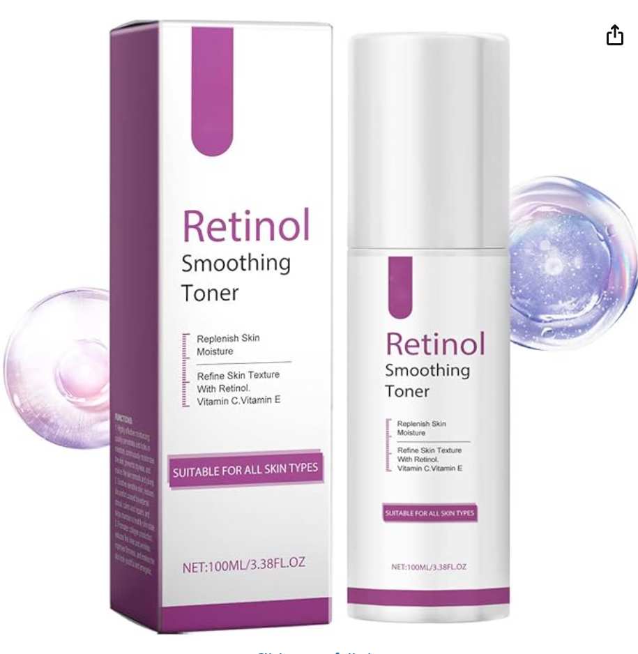 Retinol Face Toner for Women, Retinol Facial Toner, Firming Skin Toner with Vitamin C, Vitamin E, Moisturizing, Reduce Fine Lines, Oil Dry Sensitive Skin 3.38 fl.oz/100ml
